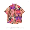 Bluzki damskie Europejskie koszule graficzne farby retro olejku dla mężczyzn Streszczenie kolor kontrastowy Bluzka Summer Latom Shor
