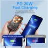 Banki z telefonu komórkowego banki magnetyczne bezprzewodowe PD 20W szybkie ładowanie 10000 mAh Przezroczysta płytka Plate Partable Portable CE dla telefonu13/12 Case D Dhwqg