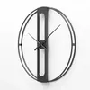 Wandklokken Noordse metalen Retro Iron Round Face Grote Buiten Garden Clock Home Decoratie