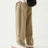 Pantaloni da uomo pantaloni a colori solidi da uomo a gamba larga traspirabile pantaloni solidi vintage in stile retrò Q240429