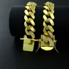 20 mm 16 mm 10 mm hurtowy dławik 18K Złota Złota Gold Cuban Link łańcuch 24K Gold Fine Jewelry Miami Cuban Chain Naszyjnik