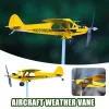 Decorações Avião de metal Weathervano 3d Piper J3 Cub Spinner de vento Decoração de jardim de moinho de vento em casa Indicador de avião de teto ao ar livre P1C8