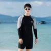 Frauen Badebekleidung 2024 Koreanische Langhülle Rash Guards Paare Multi -Stücke Badeanzug Patchwork Reißverschluss Badeanzüge Surfing Hose