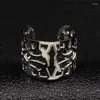 Cluster Rings Width Stainless Steel Women Geometry Silver Color Jewelry Anillos De Acero Inoxidable Para Las Mujeres R612239