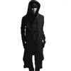 Trench Coats Men's Automne Hiver Men Punk Hip Hop Slim Fit Fit Long Coat Hooded Cloak Cardigan Mens Mens en lin Design Gothic Vestes Extérieur