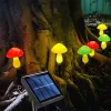 Dekoracje grzybowe światło ogrodowe dekoracje na zewnątrz 8 trybów wodoodpornych lampy ścieżki krajobrazowy