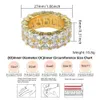 Pierścienie zespołowe Hiphop Jewelry Ice Out Brass Full Cubic Zirconia Tennis Rdouble Row Engagement Runisex Mens Eternal Band Wedding Pierścień J240429