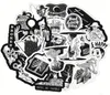 50pieceslot av punk svart skalle doodle klistermärken pvc vattentät kylskåp skateboard motorcykel dekorativ dekal klistermärke1829031