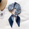 Scarves 2023 Spring Long Scarf For Women Small Flower Silk Bag Tie Ribbon Hair Band Elegant Dress Decoration Luxury Neck Wraps