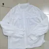 Blouses voor dames shirts casual patchwork kanten shirt lange slve stand kraag witte blouse holle borsten holle tops elegante mode 29363 y240426