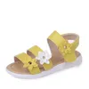 2024 Sommermädchen Sandalen Kinder floral mit 3 Blumen Prinzessin süß für Hochzeitsfeier -Kleidungsschuhe 2136 240420