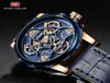 Mini Focus Blue Leather Quartz Watch Men Luxury Army Sports Man 3 Бар водонепроницаемые бренд Top Brand Relogios Masculino 0249G7799424