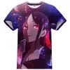 T-shirts Nieuwe 2023 Anime Love Is War 3D Printing T-Shirt Fashion Street Clothing Mens Sports Casual T-Shirt Cavai Girls Hip Hop T-Shirt Topl2404