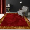 Alfombras rojas para la sala de estar decoración moderna del hogar mesa de café de lujo alfombra de área grande dormitorio nórdico dormitorio no deslizante 240411