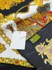 Tasarımcı Harfleri Baskı Çizgili İpek Eşarp Kafa Bandı Kadın Moda Uzun Saplı Eşarp Omuz Tote Bagaj Kafa Sargılar Kare