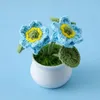 Fiori all'uncinetto piante in vaso a fiore a mano a mano Floro fatti in casa finiti artificiali Flower Birthday Desktop Decor Regali 240424 240424