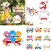 Autres verres de fournitures de fête de fête Frame Chick Egg Bunny Happy Pâques P O PROPS BOOTH VERRE ET ADT