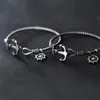 990 Silver Anchor Bangles Female Fashion Thai Trend For Women Bracelet Twisted Rope Hand Jewelry 240424