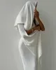 Unik sjöjungfrun prom långärmad täckt design fairy ankel längd front split kändis aftonklänningar plus storlek skräddarsydd l24473 0508