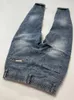 Jeans masculins denim de mode coréen d'été avec taille élastique et pantalon harem Design Drawtring vintage Baggy Man