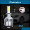 Phares de voiture 1pair Prix COB C6 REAL 7600LM 120W LED SEILLE H1 H3 H4 H7 9003 9004 9005 9006 KIT HI / LO LIGHT BBS 6000K DROP DELIVE OTMQA