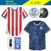 24 25 Paraguay Soccer Jersey Copa America Maillots de Foot Red White Away Dark Blue Football Shirt 24 25 Men Kids Kit Top Short Sleeve Anpassad enhetlig vuxen storlek