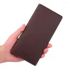 Wallets Cowskin Long Purse For Men Wallet Business Men's Thin Soft 2024 Top Leather Brand Design Card Holder Slim Coin