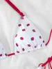 ملابس السباحة النسائية المثيرة لطيف strberry طباعة الرسن سلسلة micro bikini يضع قطعتين السباحة ملابس السباحة بدلة الاستحمام