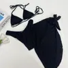 Frauen Badebekleidung sexy Stringhalter Bikini Dreieck Badeanzug Tanga Y2K Wrinkle Vertusch