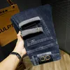 Jeans Blue Spring e Autumn Style Mens Busin Calças elásticas Slim Fit Small Feets Versátil lavado para homens