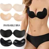 BRAS Invisible Upward Push Style Womens Strapless BH Seamless Front Stängning BH underkläder Sile Självhäftande BH-pad Y240426