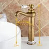 Réglage du bassin de salle de bain robinet antique mélangeur en laiton en bronze solide cuivre europe style tap torneiras para banheiro grue yt5085