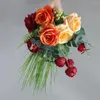 Fleurs de mariage Unique Orange Artificial Party Bouquet en larme