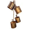 Feestbenodigdheden gietijzeren hangende Cowbell Courtyard Garden retro metaal ornament (koperen kleur) deurbel bells vintage paardenoproep ringing