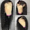 26 inch Natural Color Kinky Curly Lace Front Long Curly Wig Haarpruiken voor zwarte vrouwen Maleisische 150% Dichtheid Remy Pruiken naadloos