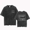 T-shirt en coton imprimé personnalisé Harajuku Mens Top DIY VOTRE T-shirt PO vintage Vintage Personnalisé Sleeves courtes personnalisées 240428