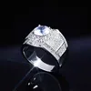 Anello di fidanzamento in oro 18K genuino per uomo Diamond a pavimentazione piena di lusso 1 8 k Elegante anello di gioielli femminili di gioielli da uomo 240422 240422