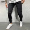 Mäns jeans herrar casual tight piting elastic jeans män denim midja ultratunna lämpliga byxor mode gata 2022 vintage kläder q240427