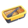 Bento Boxen 1PCS Lunchbox Tragbare Lunchbeutel für Kinder Schulbüro Bento Box mit Tabellengeschirr komplett Kit Mikrowavable Heizung