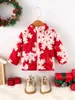 Vestes hiver bébé style de Noël Personnalité du manteau en peluche rouge Version du flocon de poche