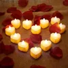 Candles 24pcs Heart Shape LED Flameless Tealight Candles Decorations For Romantic Night Valentines Day Wedding Anniversary Or Table D d240429