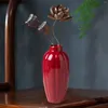 Vases en céramique Red Vase Creative Modern Fleur pour la chambre à coucher étagère