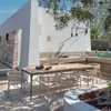 Kampmeubilair Europees gevlochten touw rugleuning strandstoelen el tuin aluminium villa villa binnenstoel stoel
