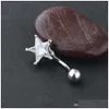 Tiffanyringly navelklockknapp ringer knappringar Rensa zirkonkvinna Body Piercing Star Dangle Gauge for Girl Bikini i par med en Bikini Navel Exposed Suit 537