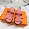 Summer Chypre Mules Sandaler Slides tofflor Top Quality Beach Classic Flat Men and Women's Luxury Designer Leather Factory Factorwear