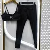 Vrouwen spaghetti -band met een gevoerde logo -brief toegewezen bustier tanktop en leggings designer tracksuits yoga sport twinset smlxl