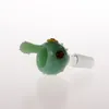 2pcs / boîte en gros en gros en stock couleur verte modèle cactus mignon bols en verre pas cher bols en verre 14 mm bols fumeurs en verre pour fumer du bang en verre