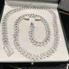 Factory Wholesale Drop Shipping VVS Moissanite Diamond 925 Silver Cuban Link Chain 15mm 18mm Hip Hop Necklace Gioielli