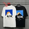 Modet Rhuder Brand Designer Clothes Meichao Märke Formula Classic Sunset Print Kort ärm Tshirt för män tee high street trendig med 1: 1 logotyp