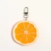 Keychains PVC Simulation Fruit Key Chain Lemon Slices Food Models Funny Shooting Props Car Chains Bag Hanging Jewelry Gifts